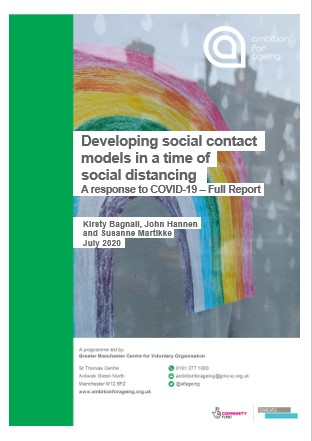 Front cover of report. The report cover shows an image of a hand drawn rainbow in a window.